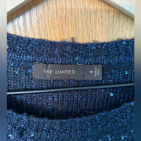 The Limited sweater, size Medium, blue silver sparkly, navy blue,Limited Sweater - Picture 3 of 16